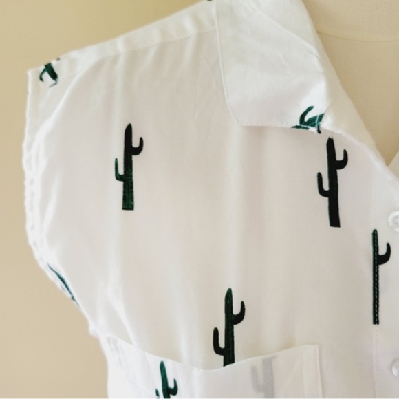 Japna white and green cactus dress - Picture 3 of 4